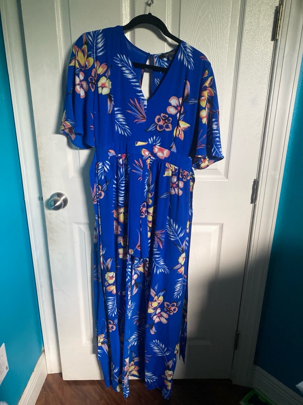 Blue Floral Maxi Dress